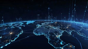 Una rete globale futuristica nel mondo