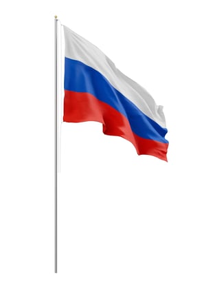 Russisk flagg som vaier på en flaggstang-1
